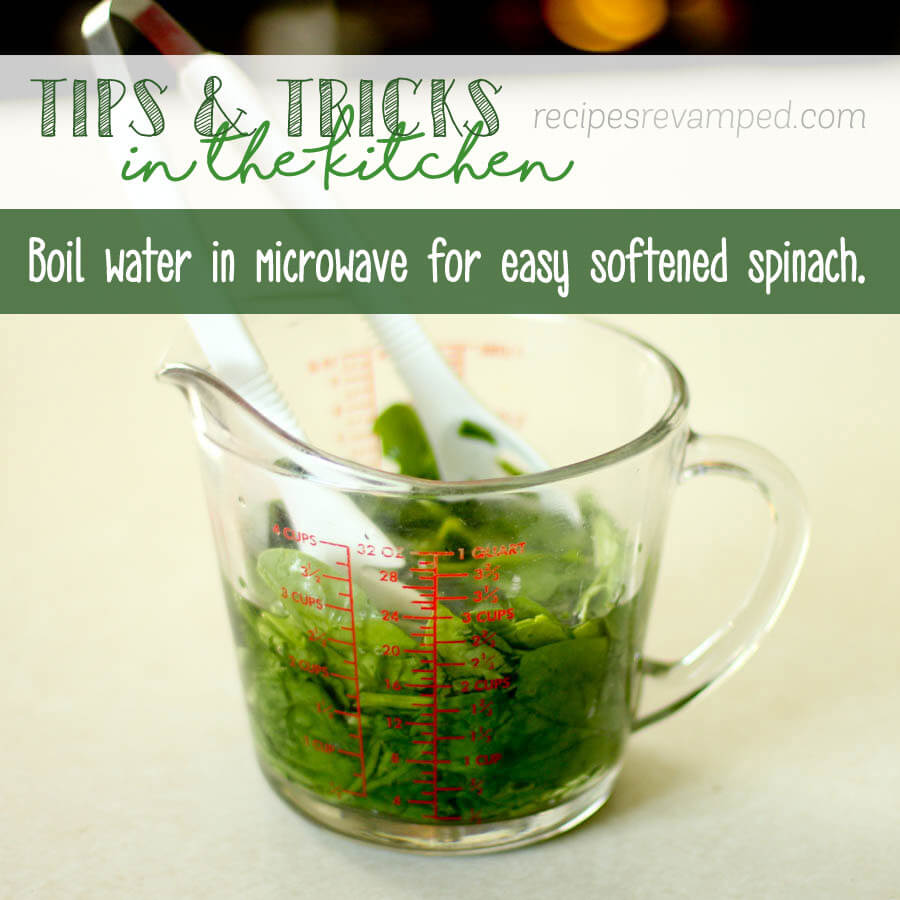 Softened Spinach with Microwave Recipe - Recipes Revamped